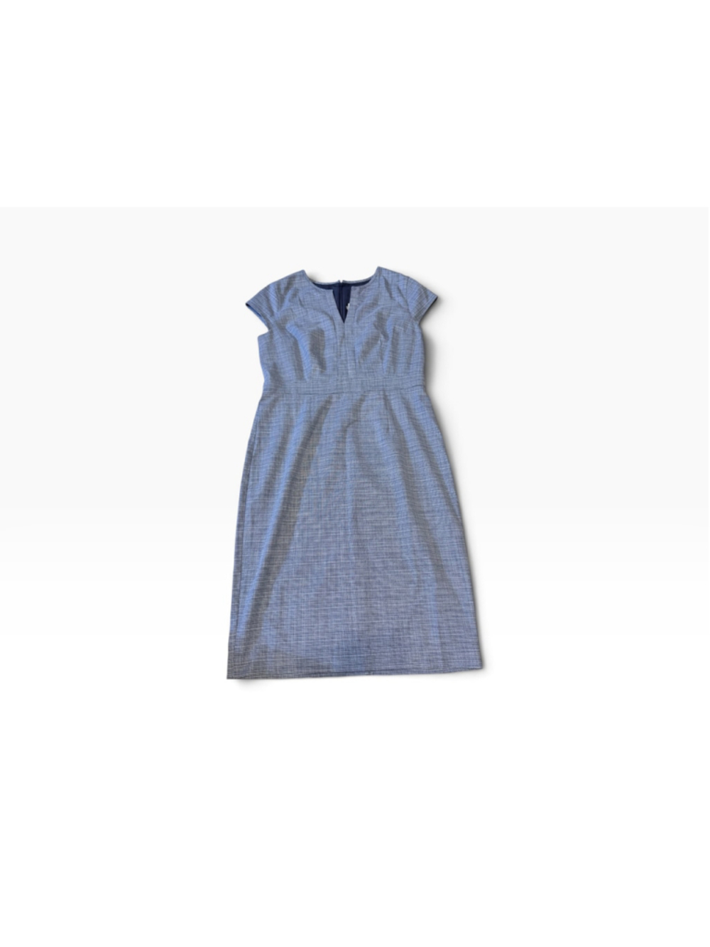 Women's Ann Taylor Factory Blue White Midi Dress Size 10
